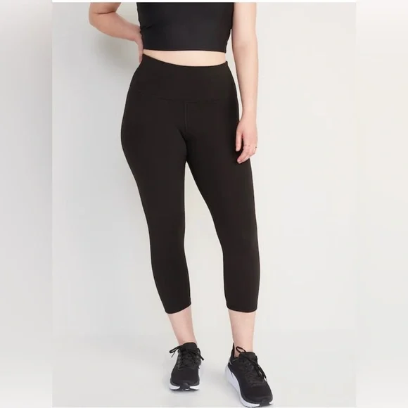 NWT Old Navy High Waisted / High Rise Powerpress Crop Leggings - Picture 2 of 4